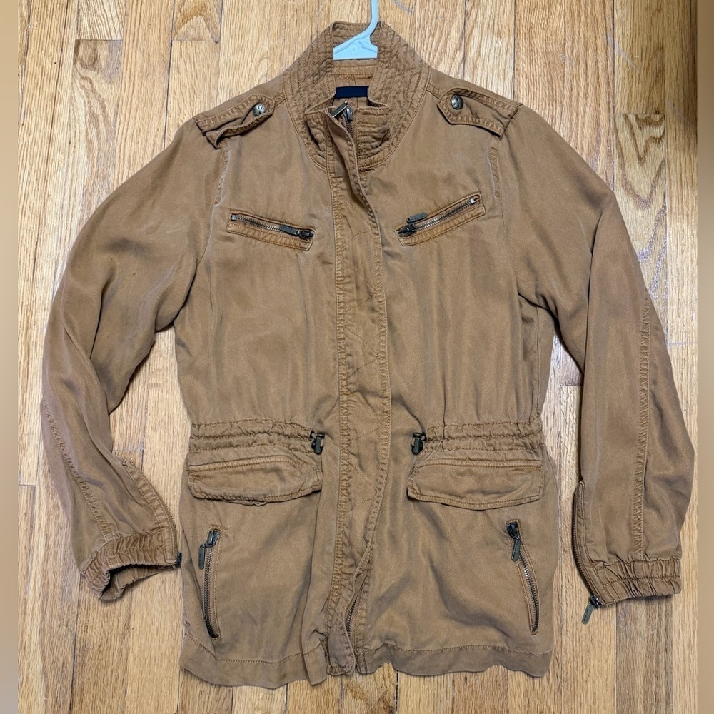 Max Jeans Women's Tan Full Zip Tencel Safari Utility Jacket
#0018
